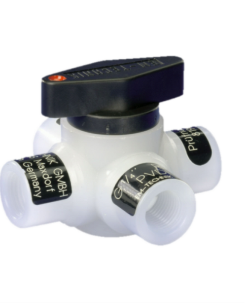 Ball valve (Series 6L), 4-way, with through bore