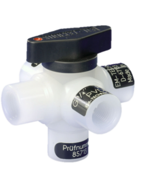 Ball valve (Series 6L), 5-way, with L-bore