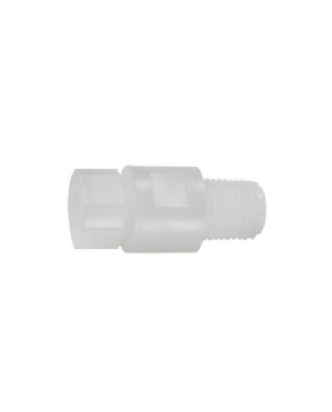 Straight connector for flexible tube with series 1+ connection and male NPT-thread
